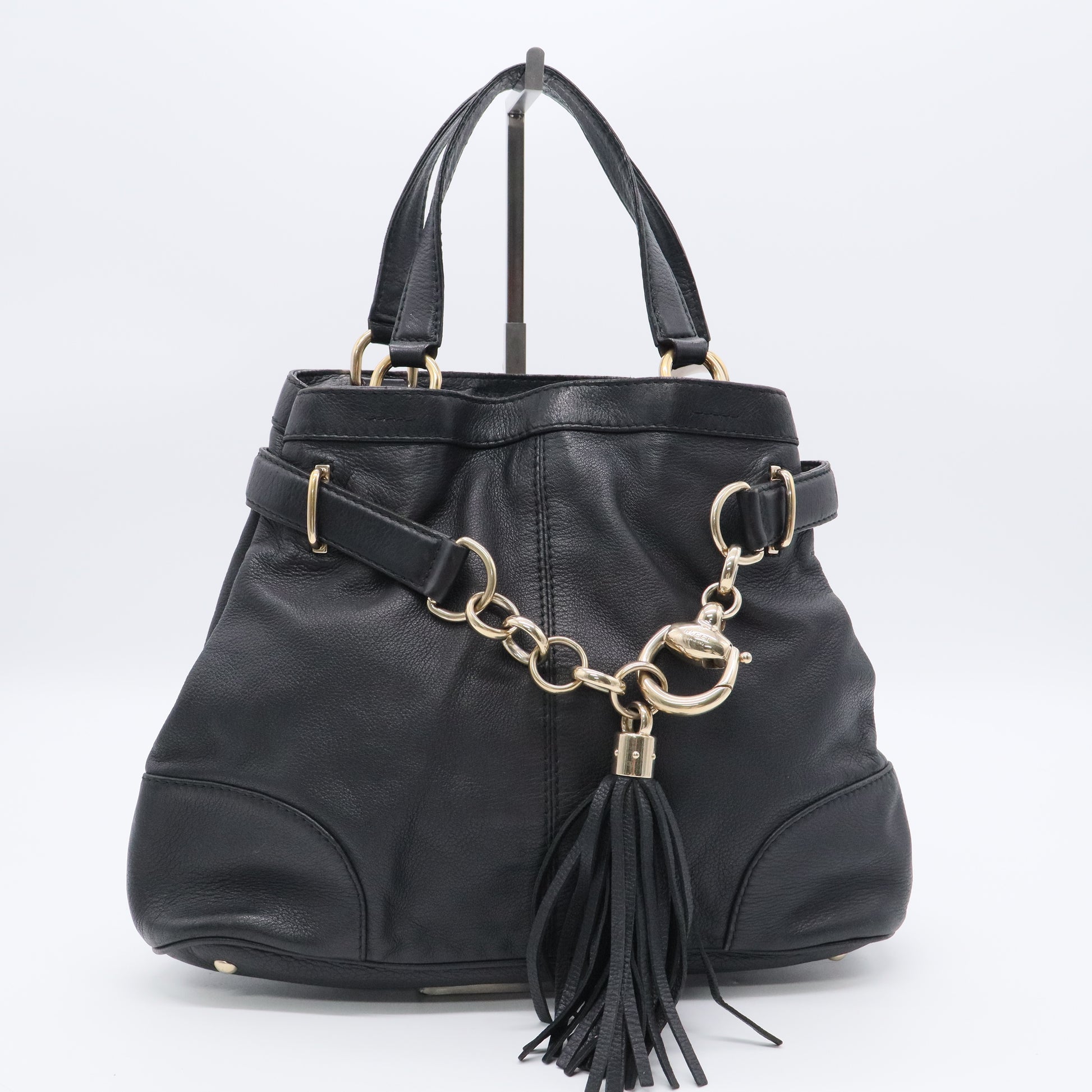 Gucci Black Leather Sienna Tote Bag