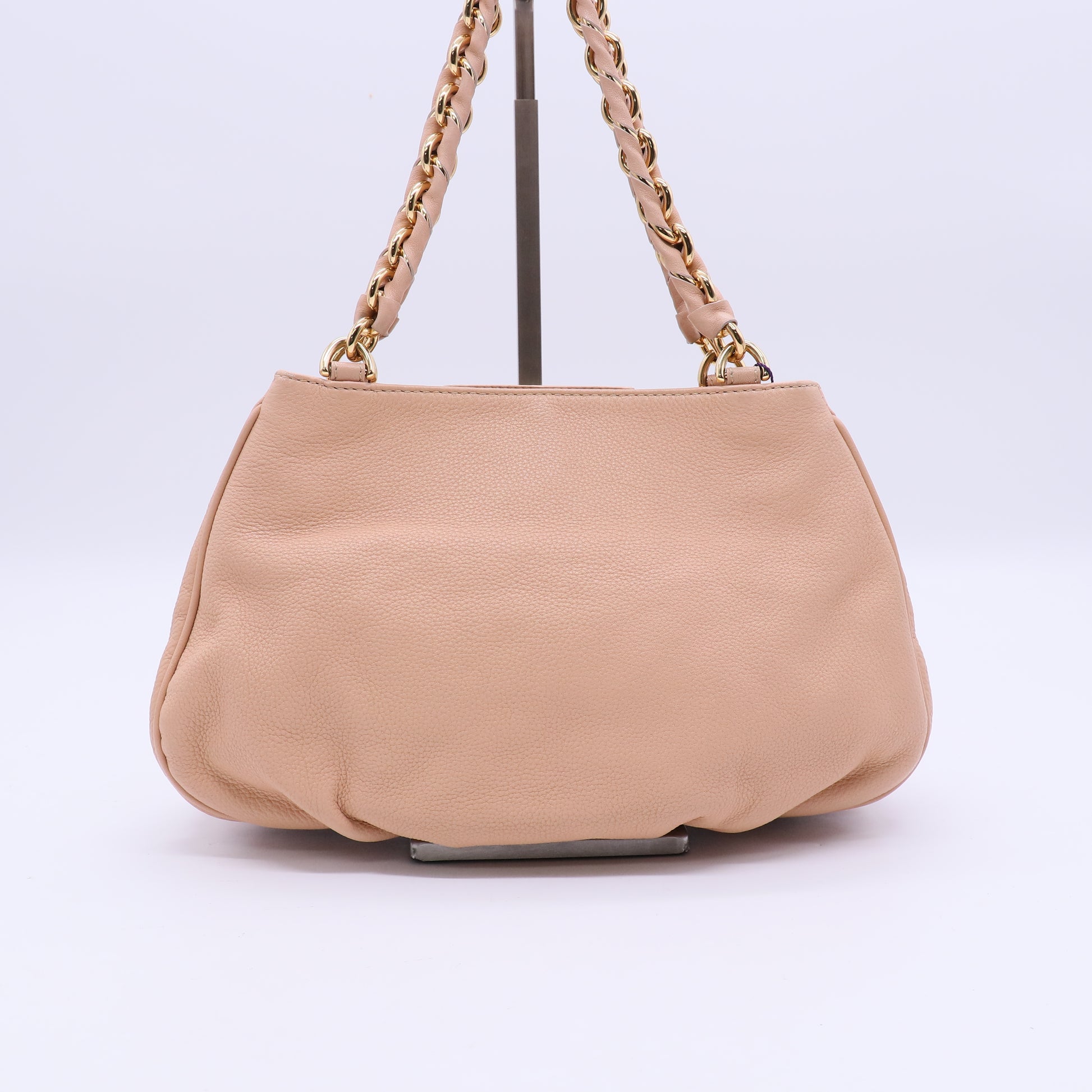 Fendi Beige Leather Mia Agnello Bag twins B21450