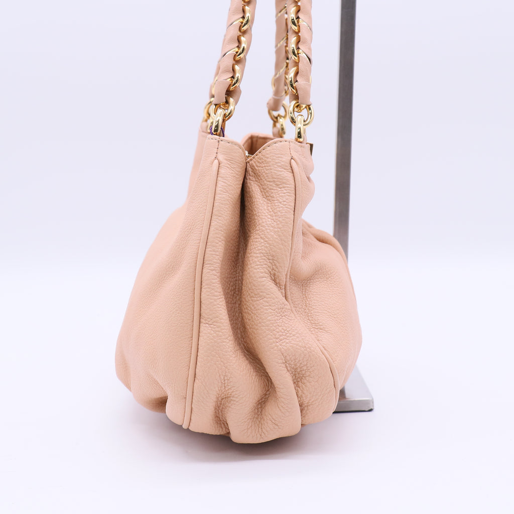 Fendi Beige Leather Mia Agnello Bag B21450
