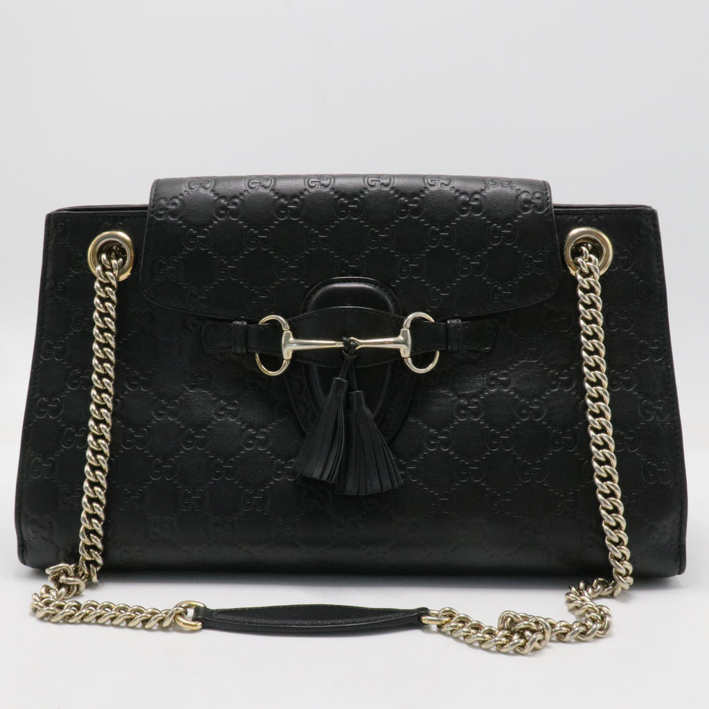 Guccissima Large Emily Chain Shoulder Bag Black