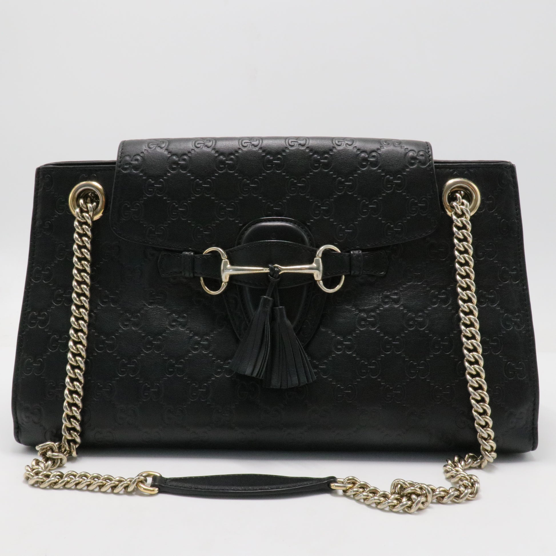 Guccissima Large Emily Chain Shoulder Bag Black