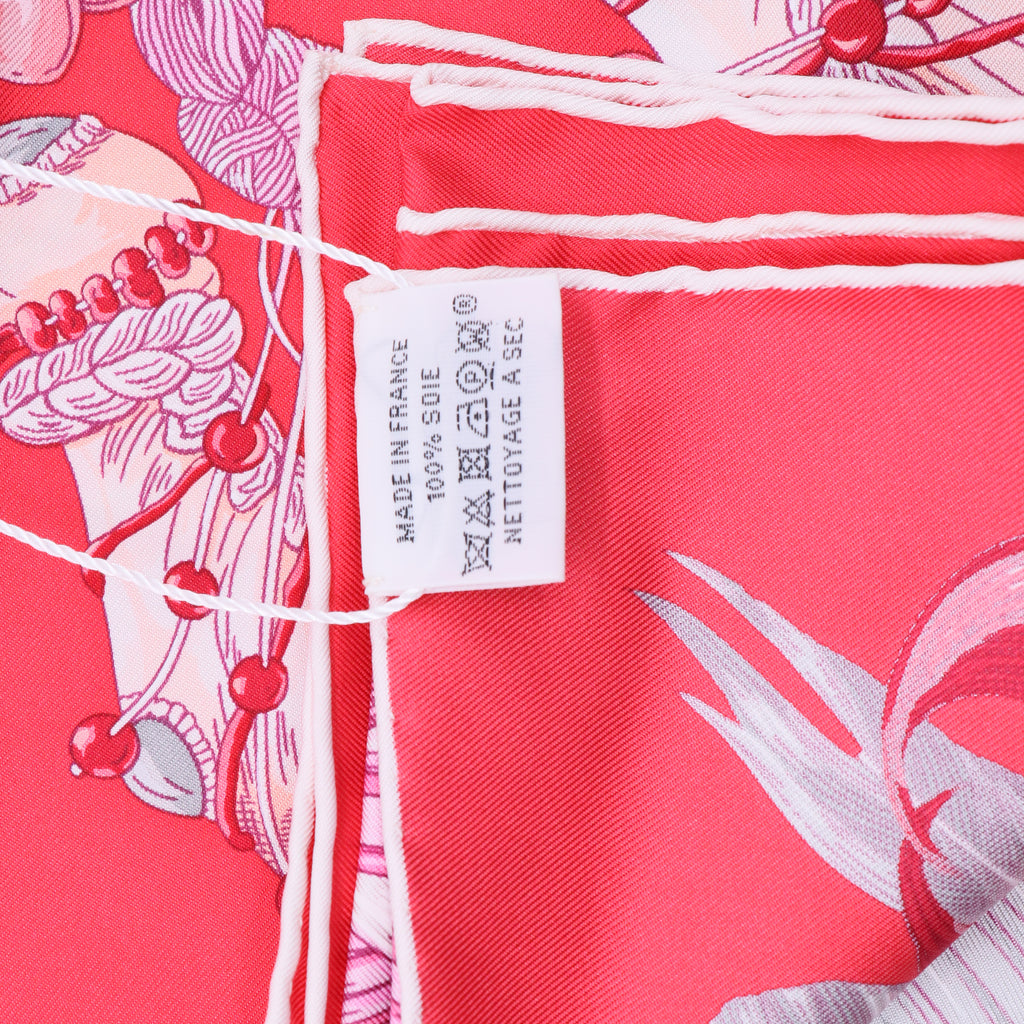 Hermes Red Della Cavalleria Favolosa Silk Scarf Twins LDJ2442
