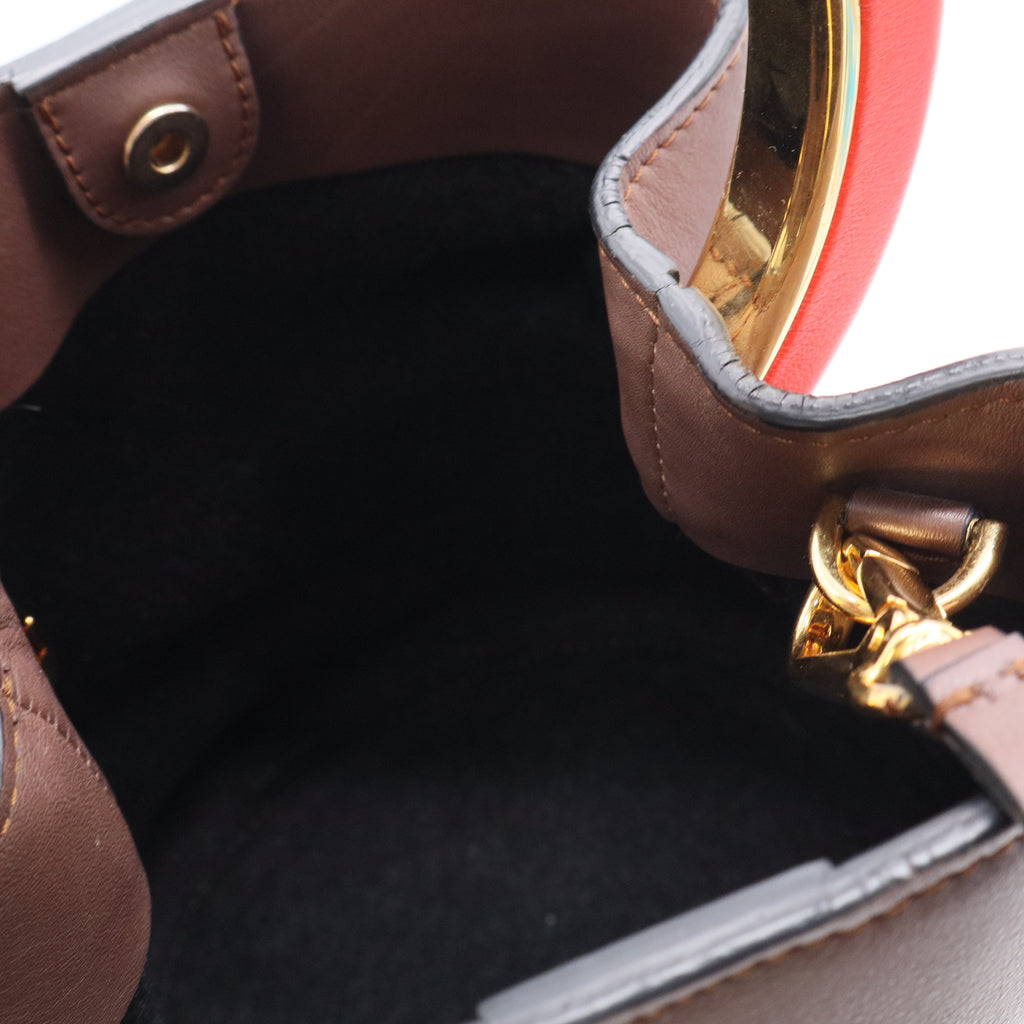 Marni Brown Leather Pannier Bucket Bag B20551