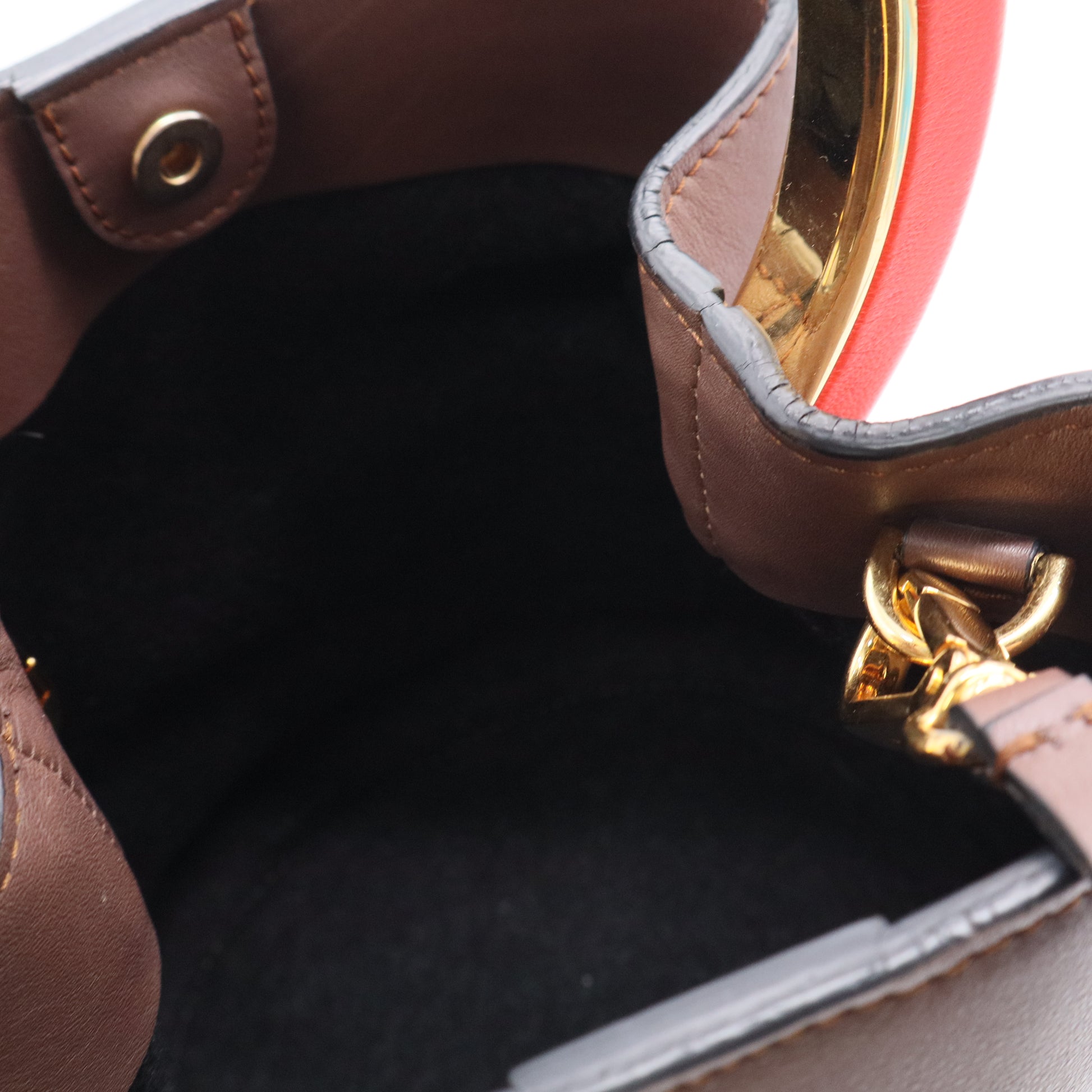 Marni Brown Leather Pannier Bucket Bag B20551