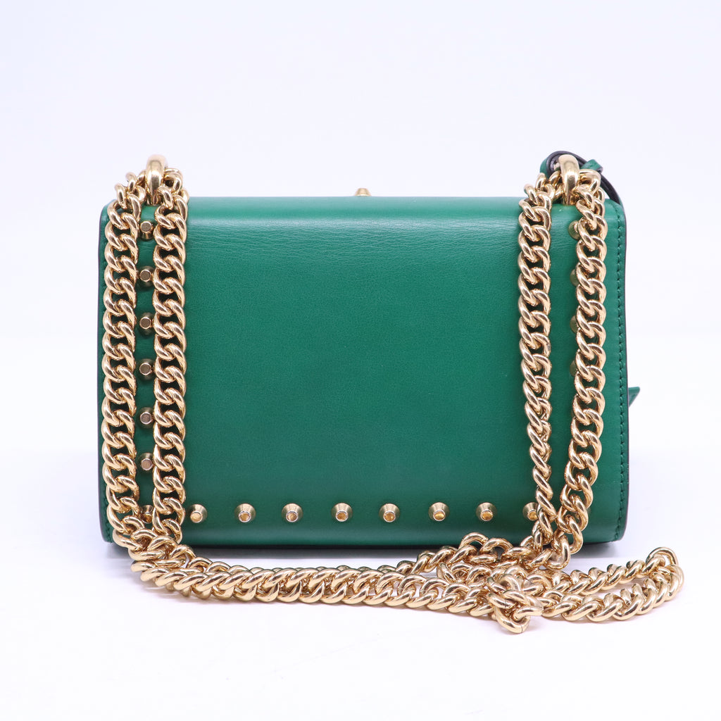 Pearly Padlock Shoulder Bag Studded Leather Small B21193