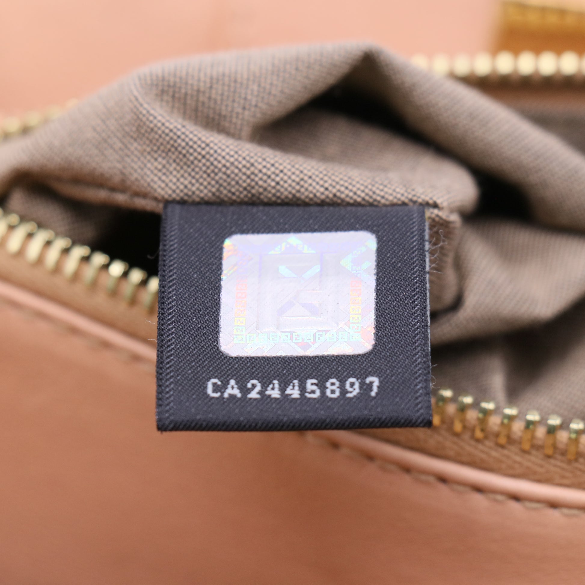 Fendi Beige Leather Mia Agnello Bag twins B21450