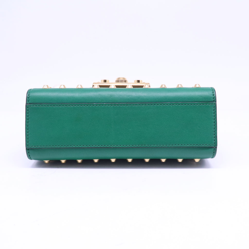 Pearly Padlock Shoulder Bag Studded Leather Small B21193