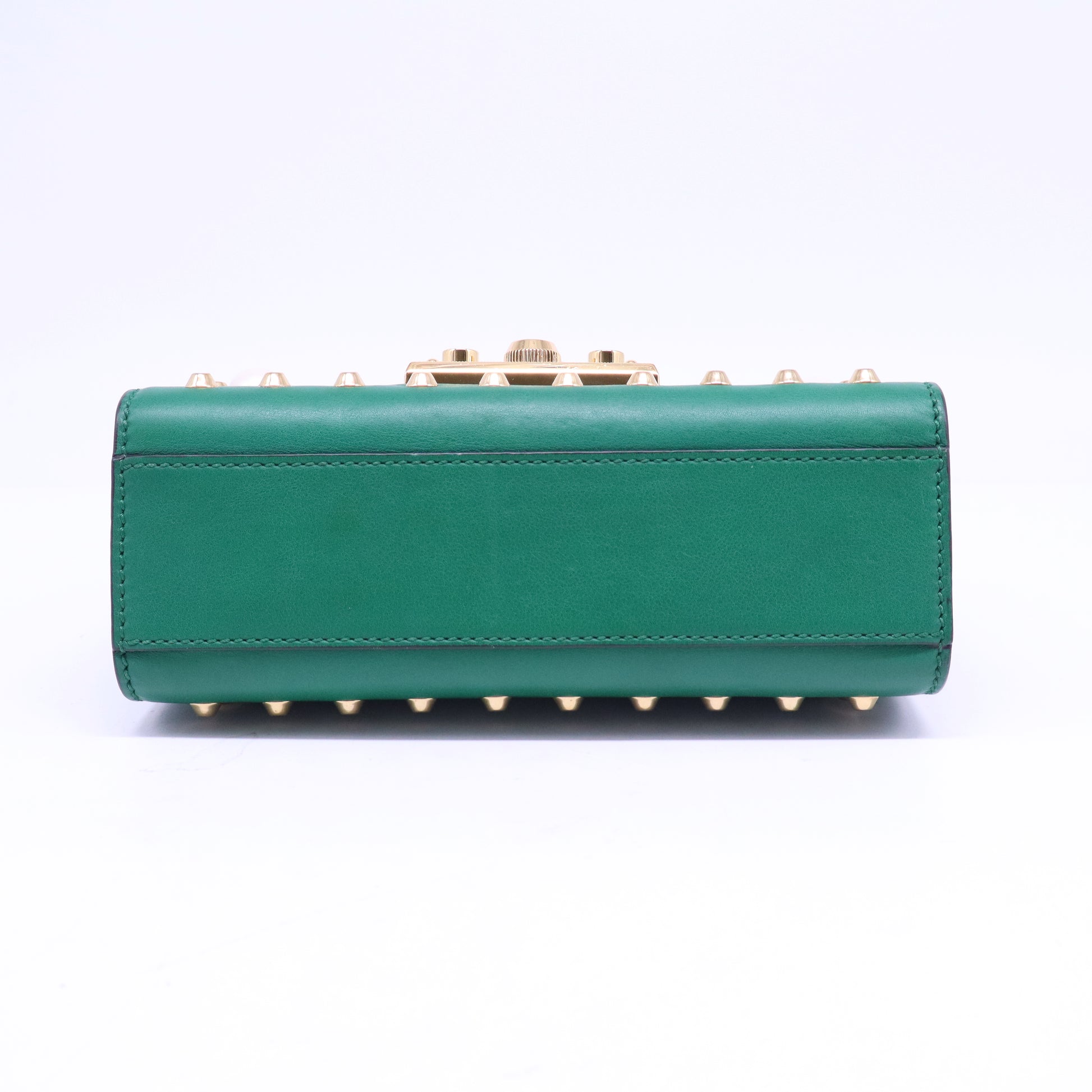 Pearly Padlock Shoulder Bag Studded Leather Small B21193