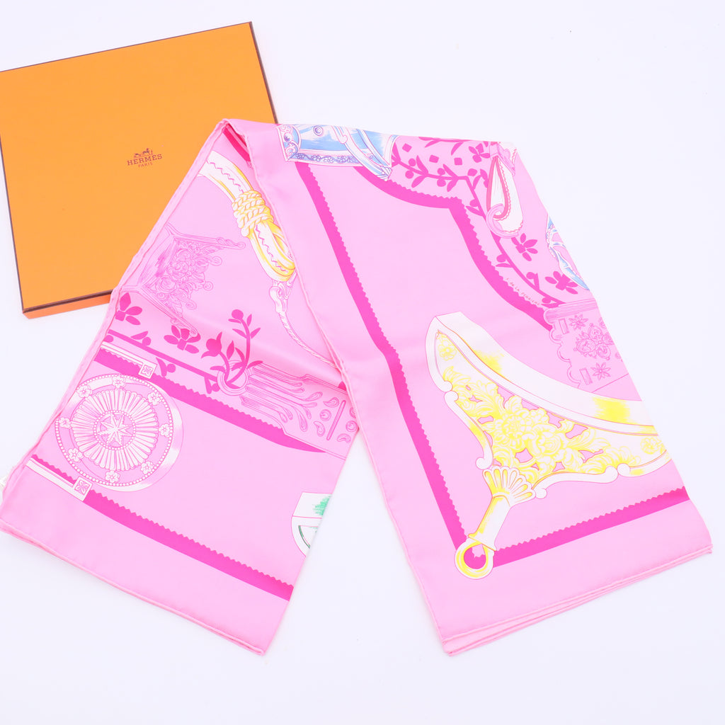 Light Pink Multi "Brides De Gala" Silk Scarf Twins LDJ2443