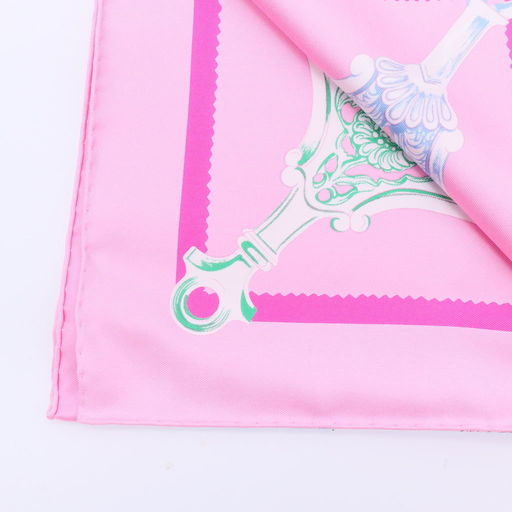 Light Pink Multi "Brides De Gala" Silk Scarf Twins LDJ2443