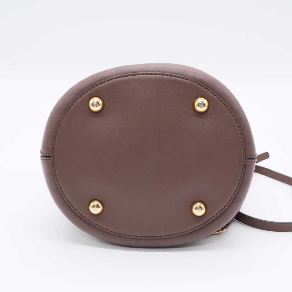 Marni Brown Leather Pannier Bucket Bag B20551