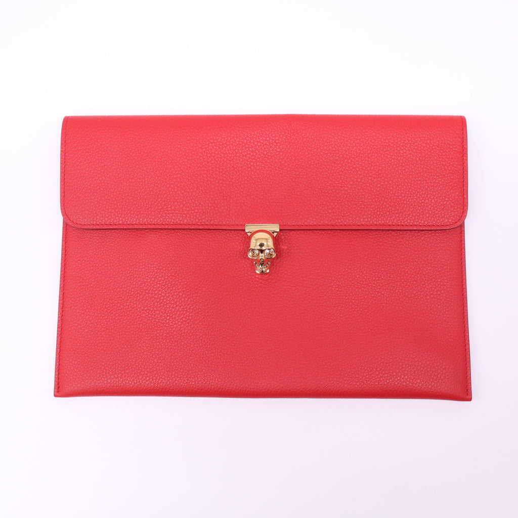 Alexander McQueen Skull Leather Envelope Clutch W22064