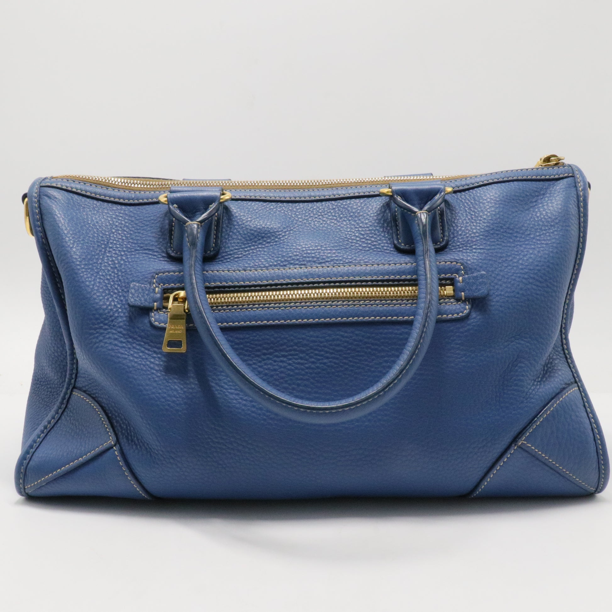Vitello Daino Zip Tote w/ Strap