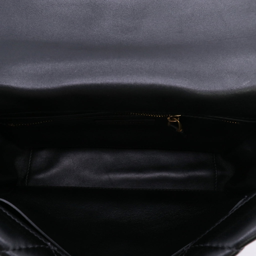 Valentino Garavani Nappa Large Roman Stud Shoulder Bag Black Twins LDJ5106
