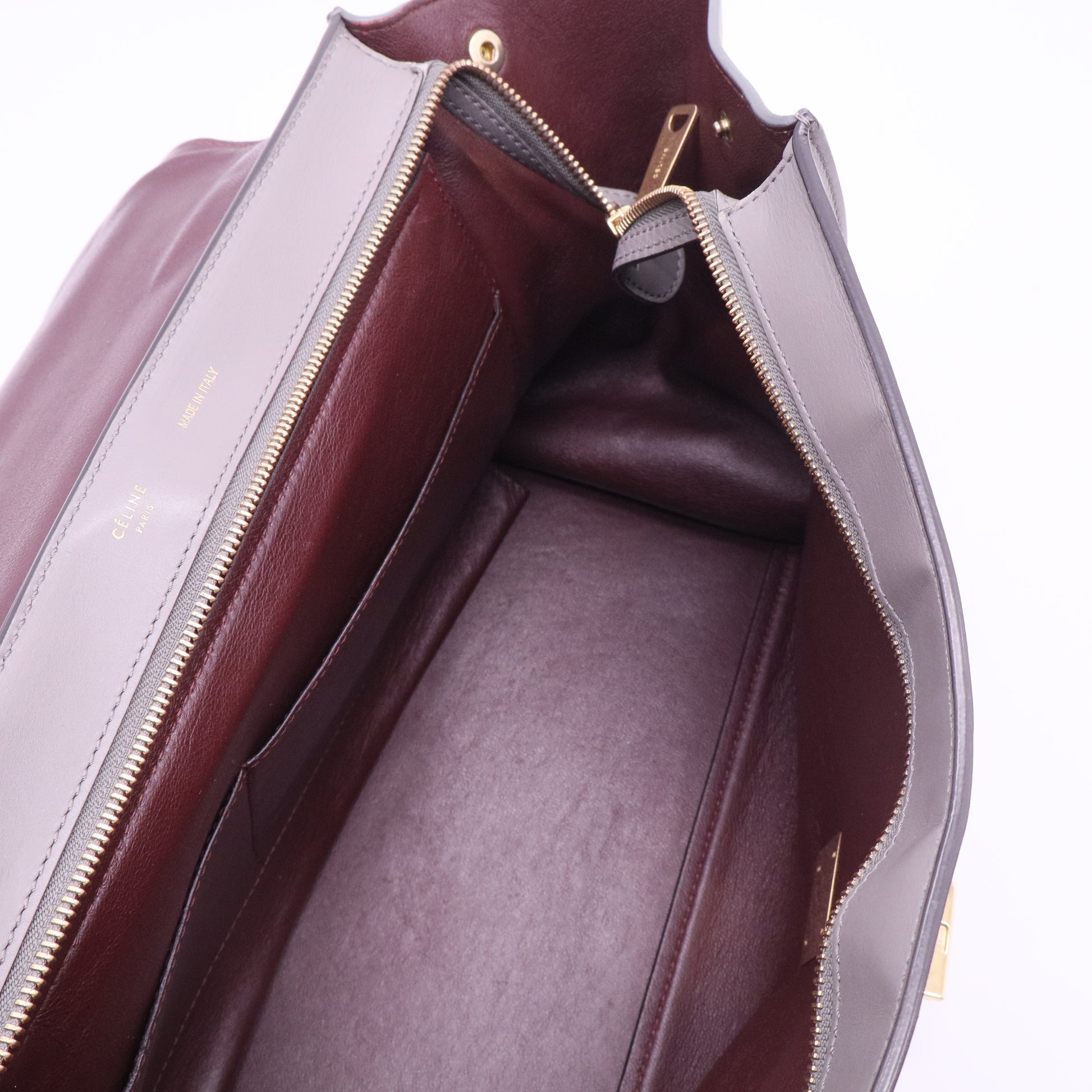 Two Tone Grey Croc Embossed Leather and Suede Medium Trapeze Top Handle Bag