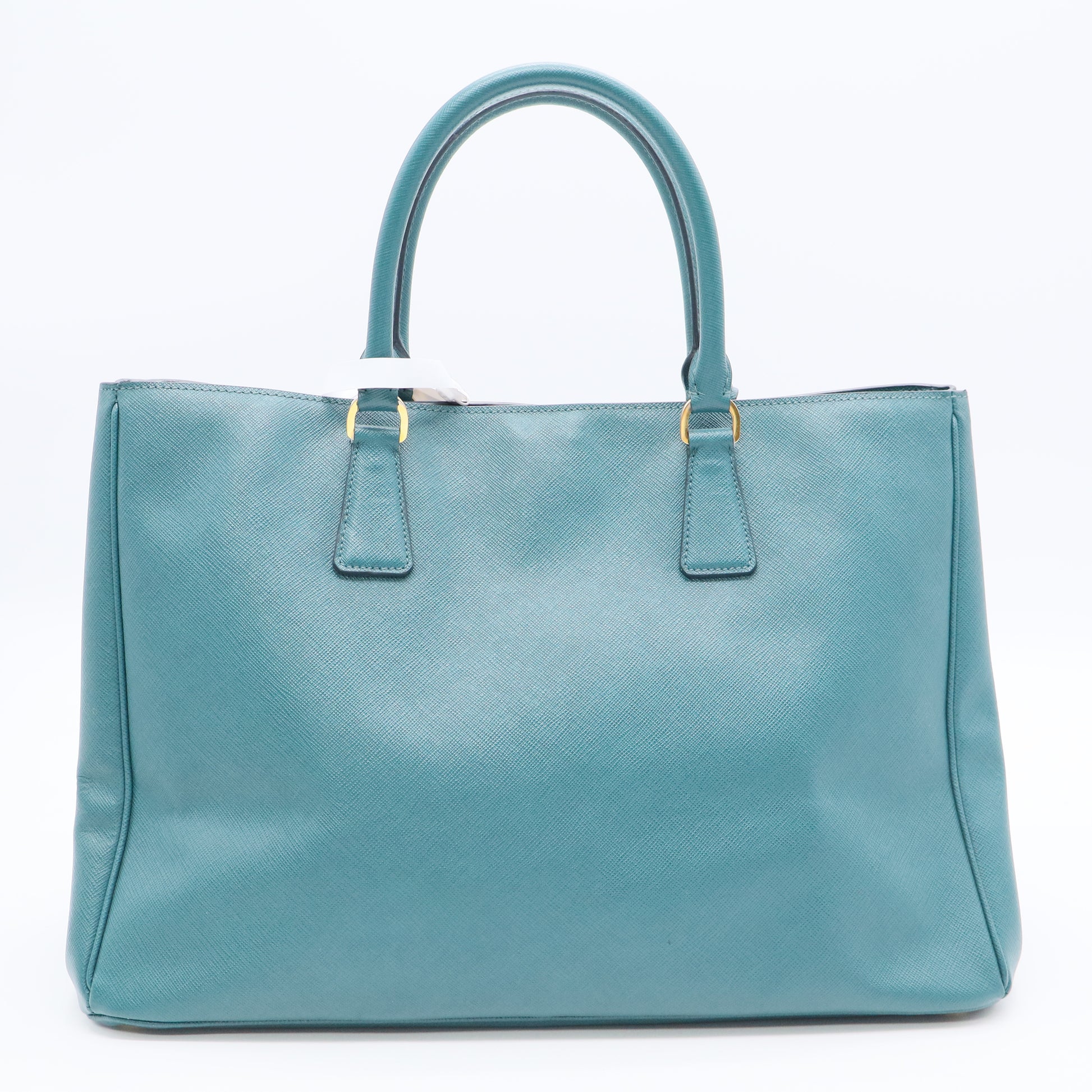 Blue Saffiano Lux Leather Medium Double Zip Tote Bag Twins B20459