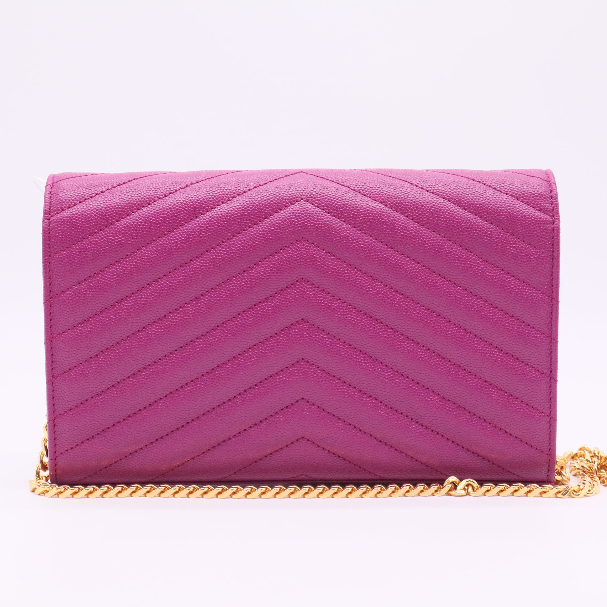 Classic Monogram Wallet on Chain Matelasse Chevron Leather Small twins