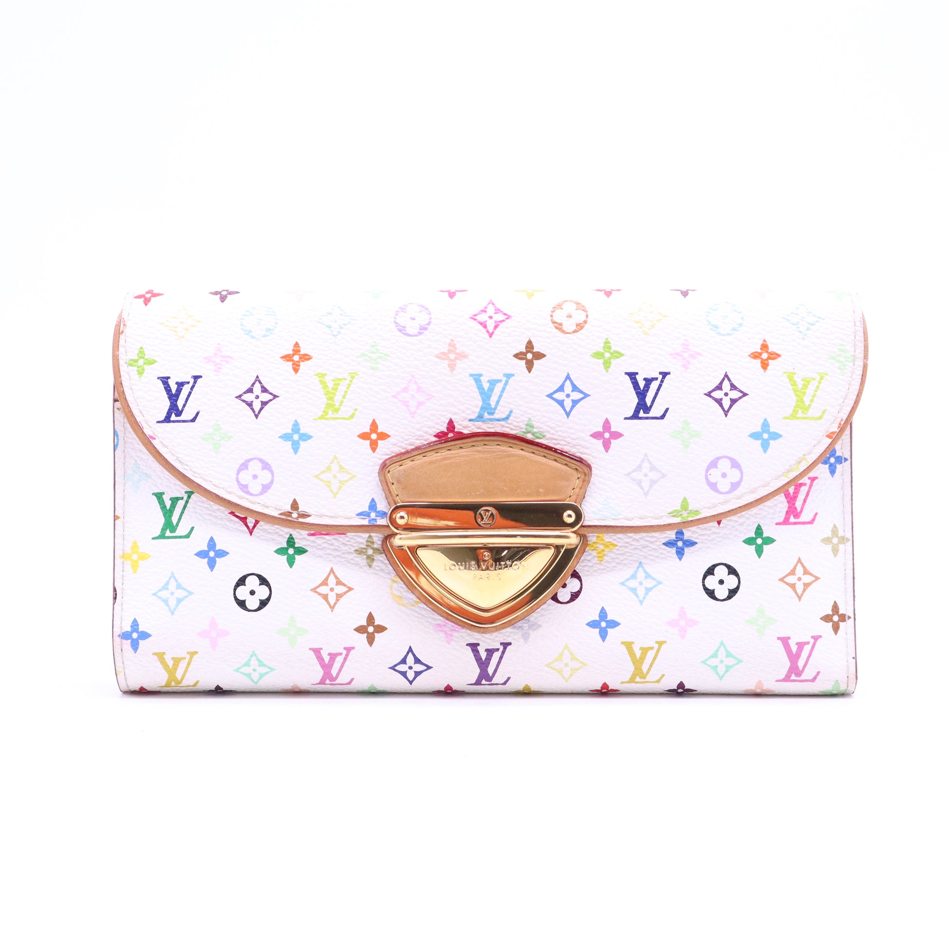 Louis Vuitton Monogram Multicolor Eugenie Wallet White Litchi twins W20800