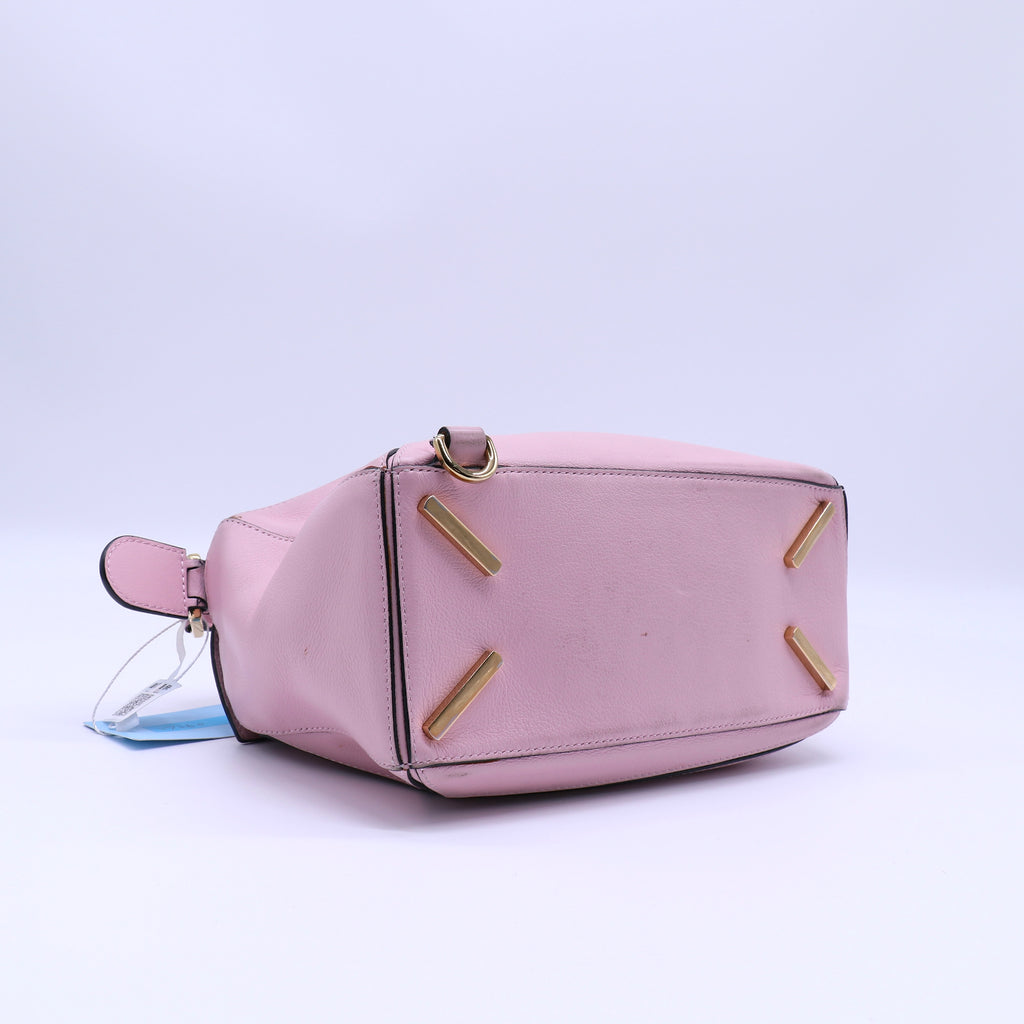 Loewe Soft Pink Grained Calfskin Leather Puzzle Bag twins LDJ4316