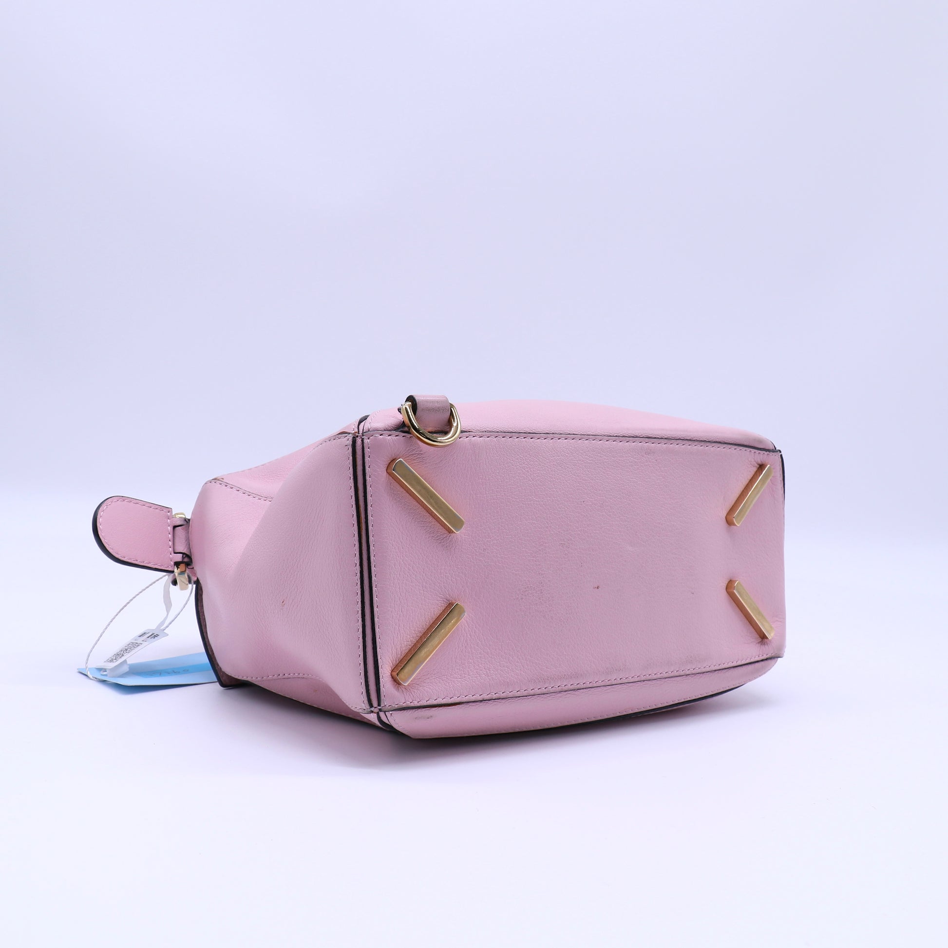 Loewe Soft Pink Grained Calfskin Leather Puzzle Bag twins LDJ4316