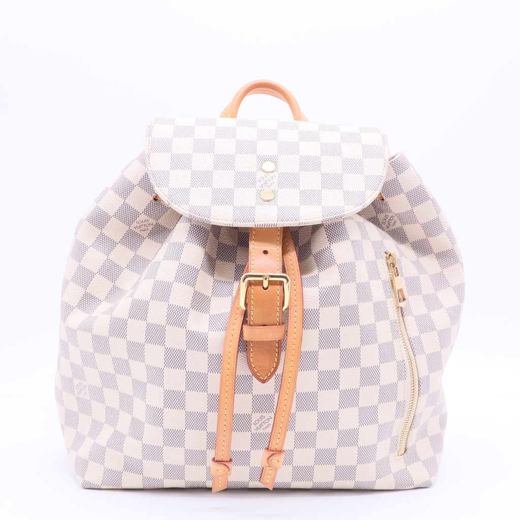 Damier Azur Canvas Sperone Backpack Bag Twins