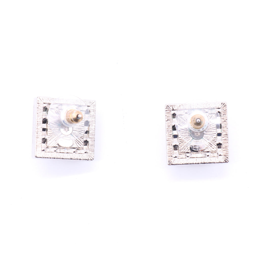 Chanel 2023 Faux Pearl & Strass CC Stud Earrings twins