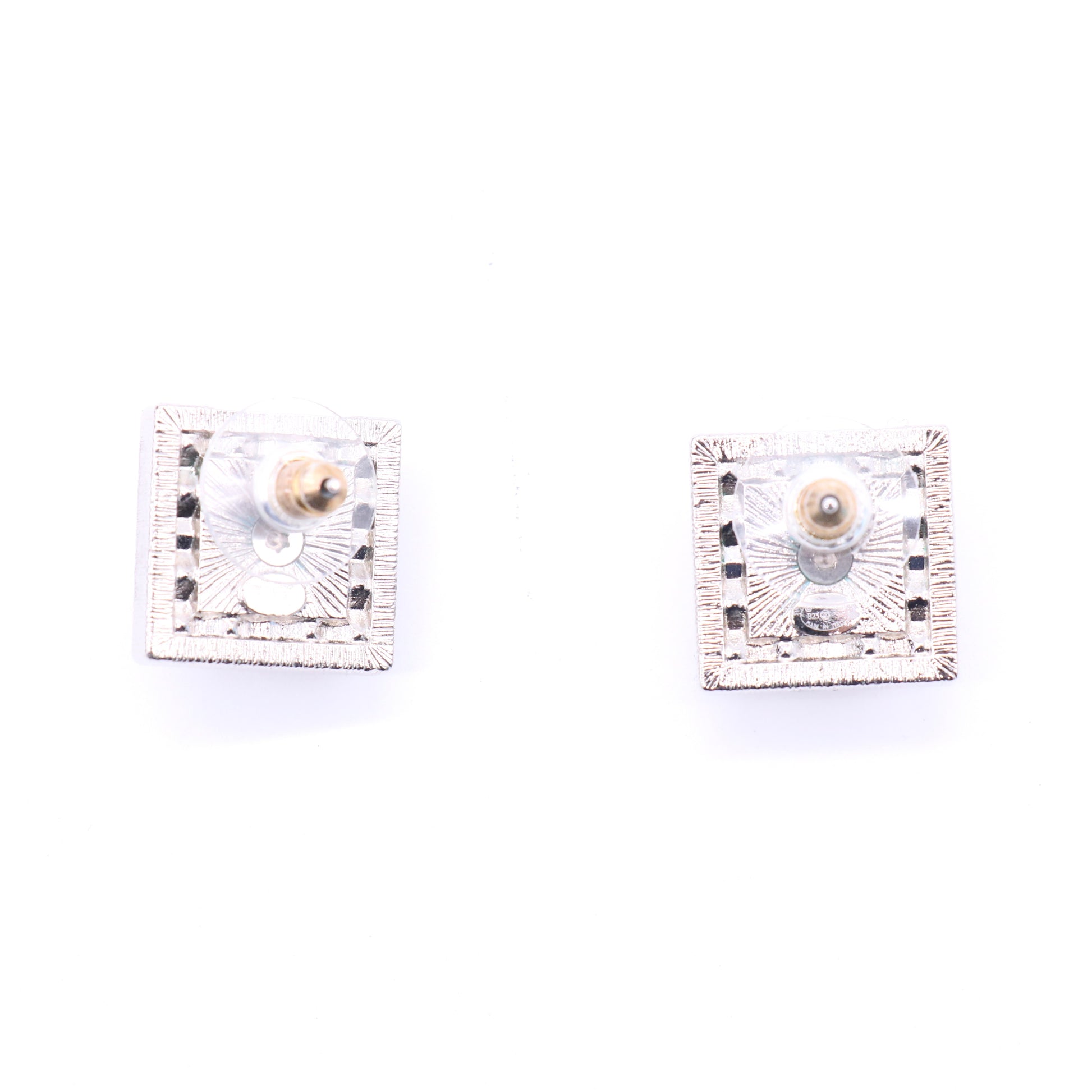 Chanel 2023 Faux Pearl & Strass CC Stud Earrings twins