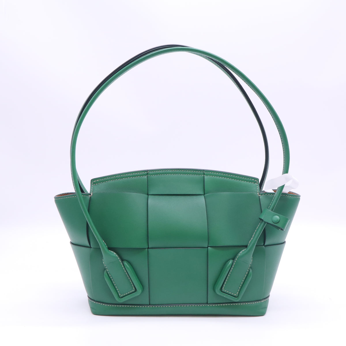 French Calfskin Maxi Intrecciato Small Arco Wood B24120