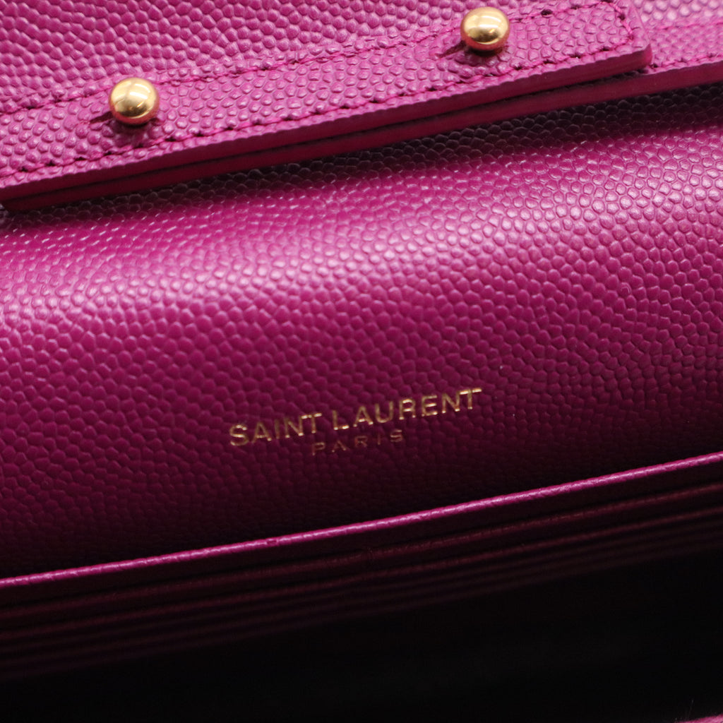 Classic Monogram Wallet on Chain Matelasse Chevron Leather Small twins