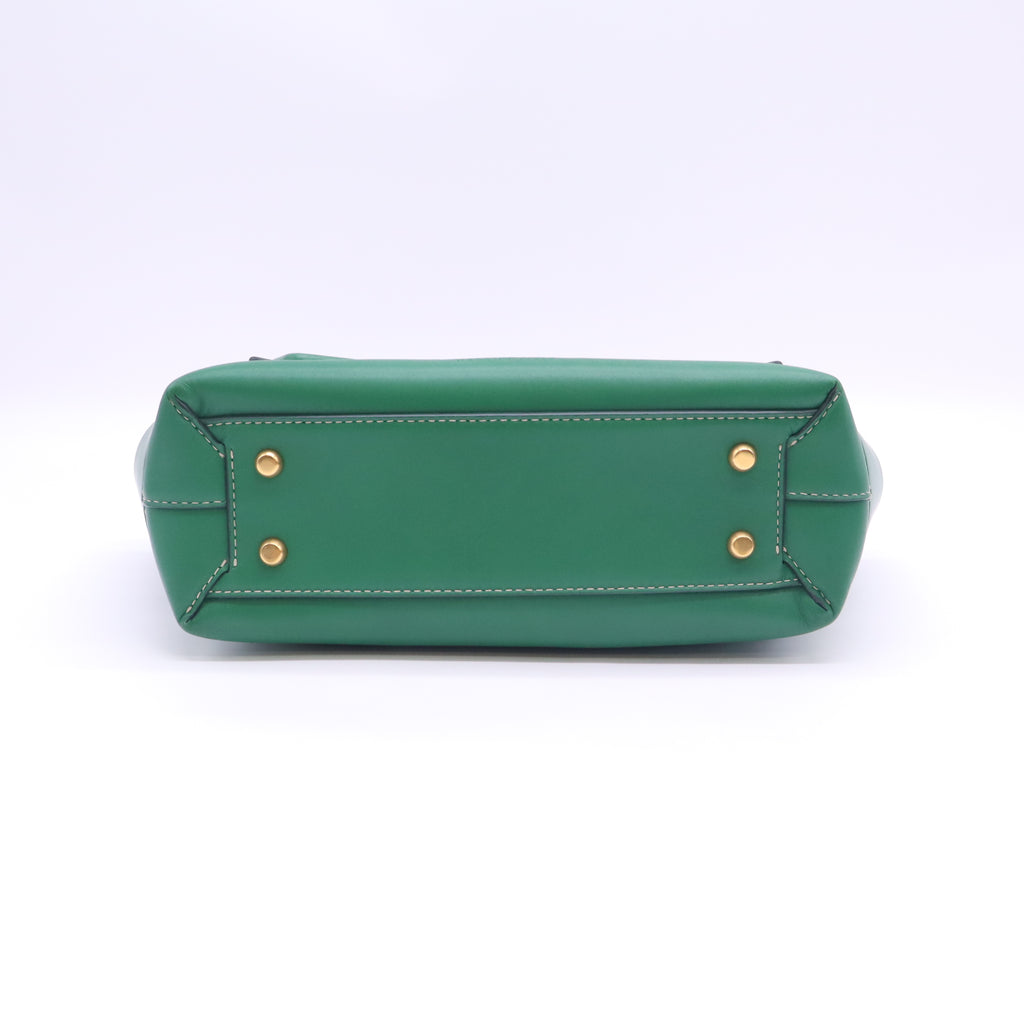 French Calfskin Maxi Intrecciato Small Arco Wood B24120