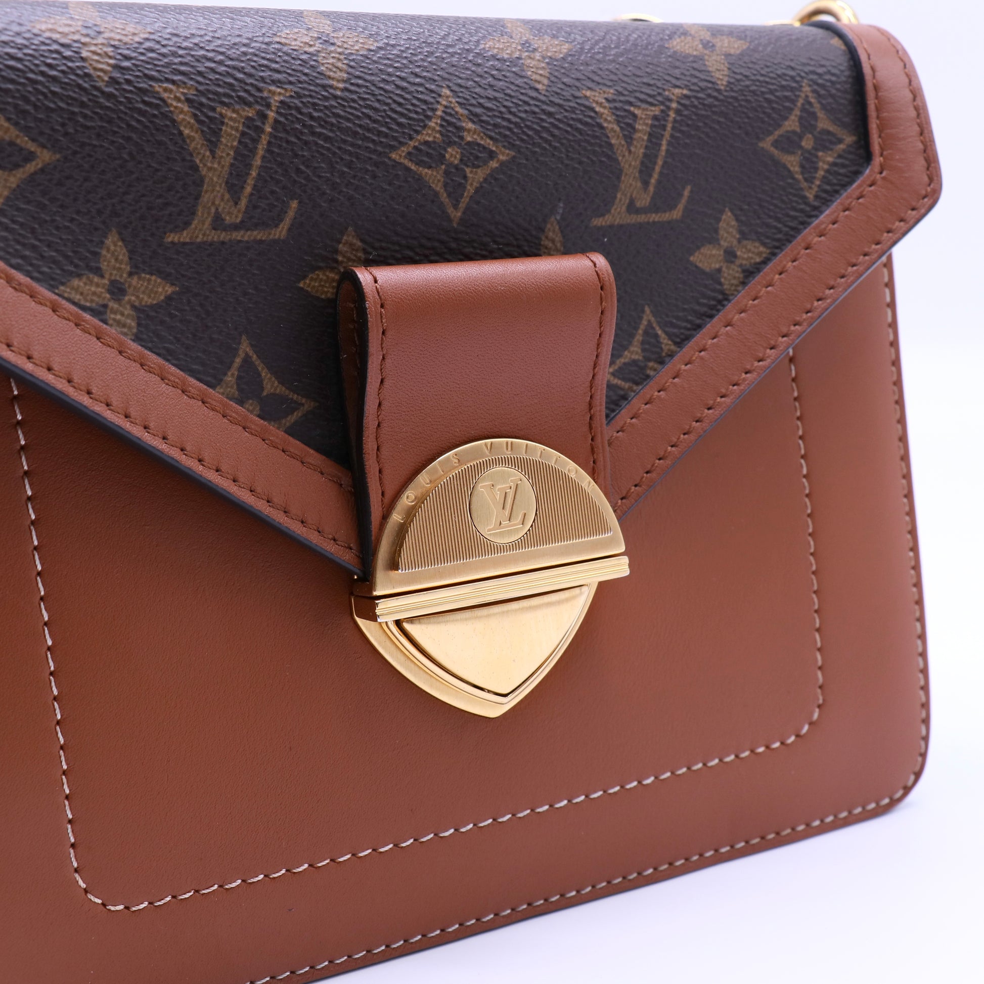 Biface Handbag Leather and Monogram Canvas Twins LDJ4319