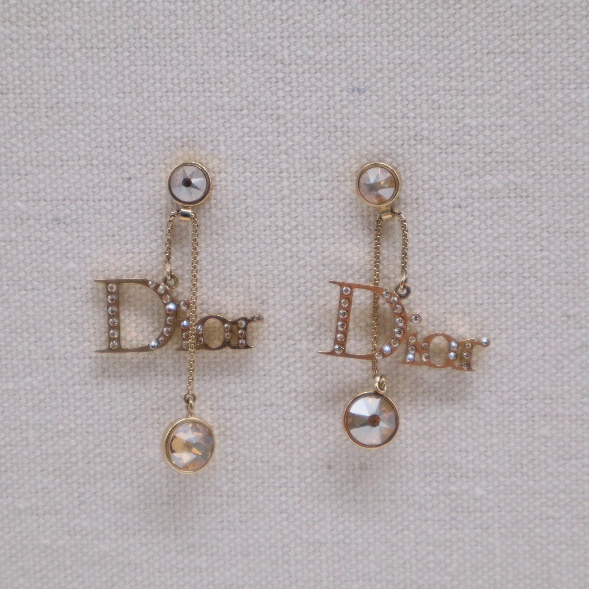 Vintage Dior Hanging Letter Earrings W20036