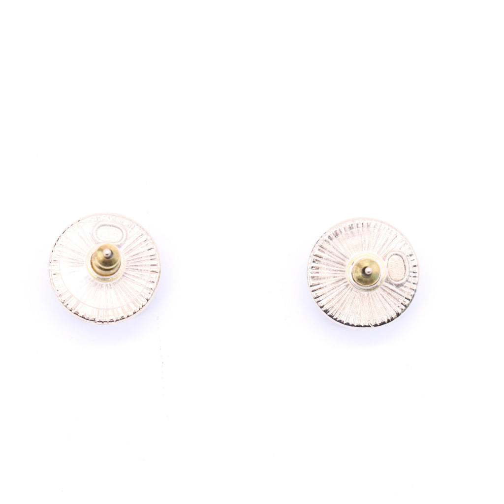 Chanel  Resin & Strass CC Stud Earrings Twins