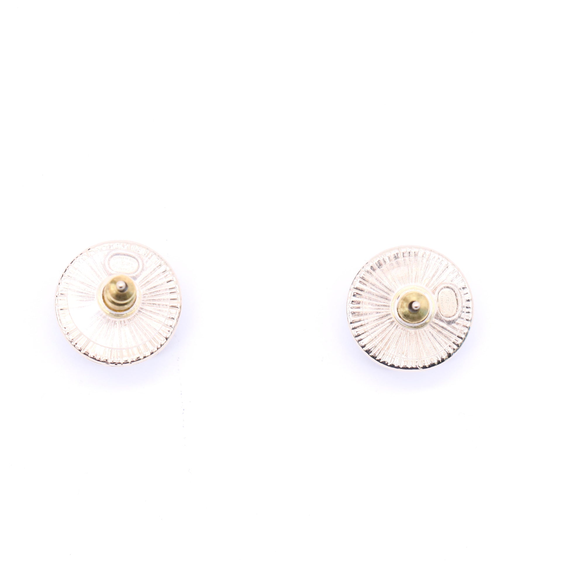 Chanel  Resin & Strass CC Stud Earrings Twins