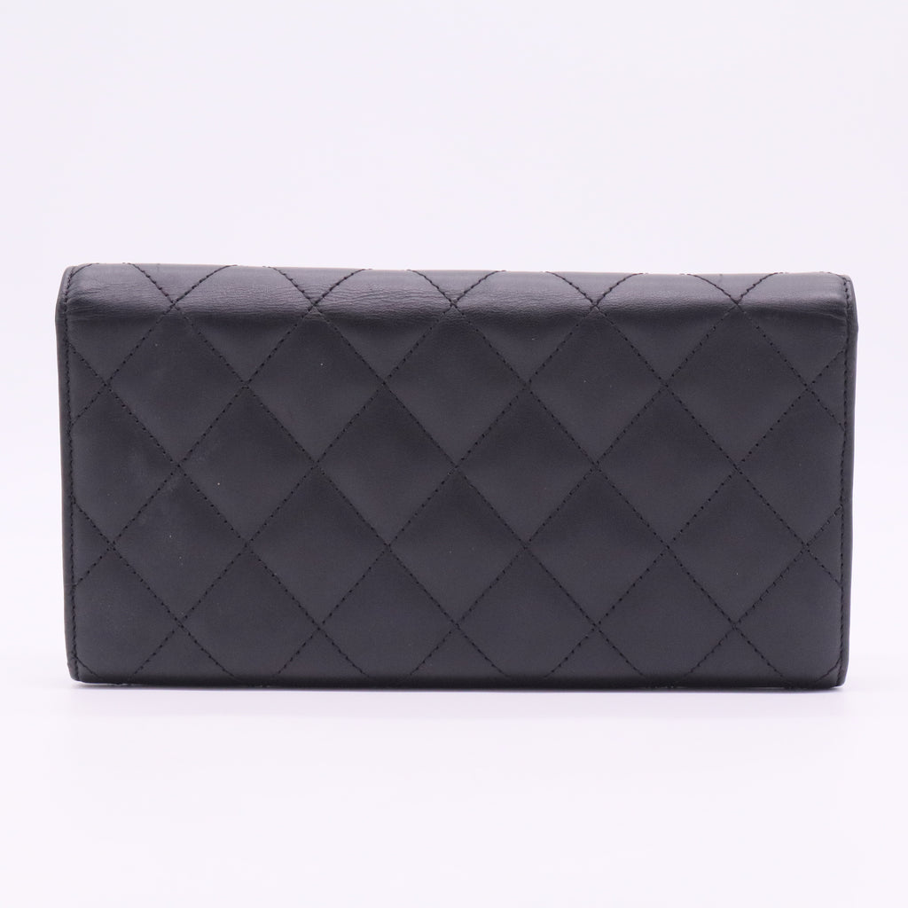 Chanel Matelasse Cambon Line Long Wallet Black  TWINS