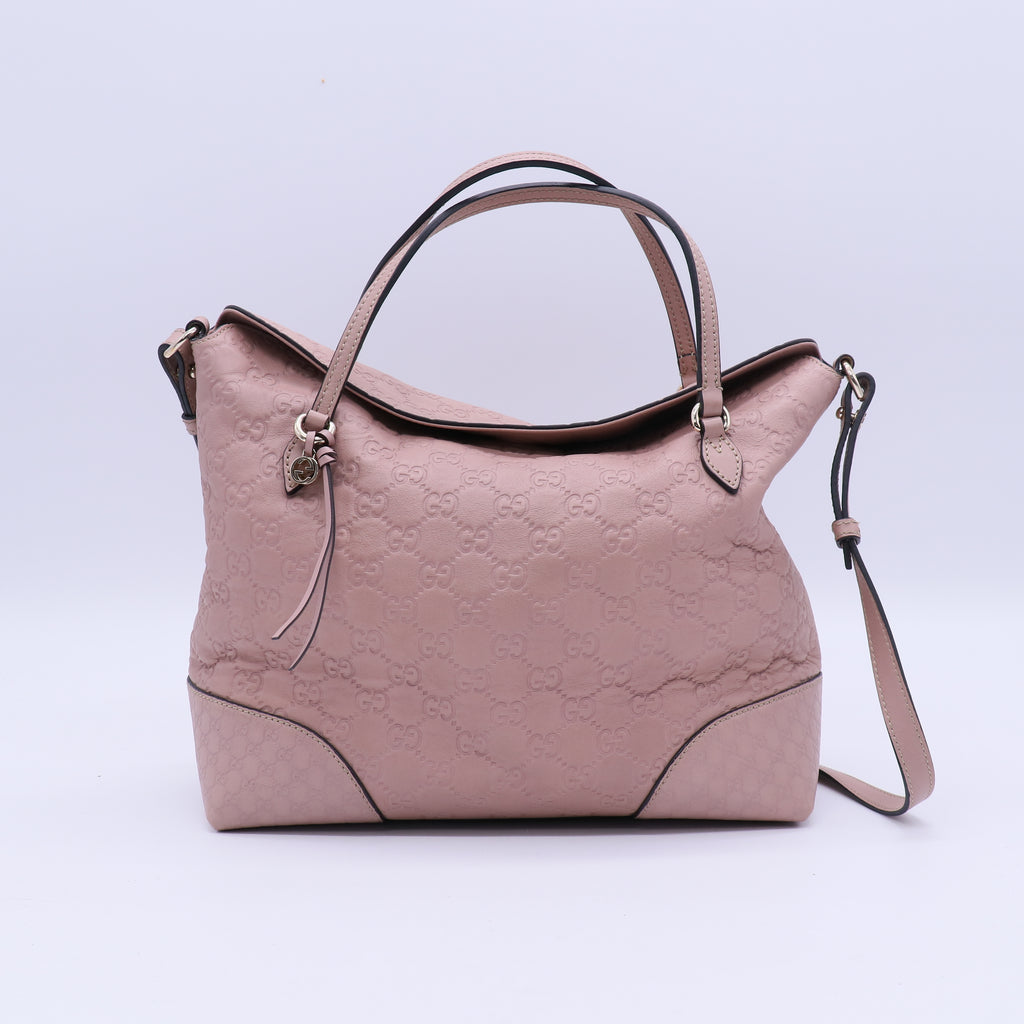 Signature Fold Over Tote Guccissima Leather Medium Twins B21359