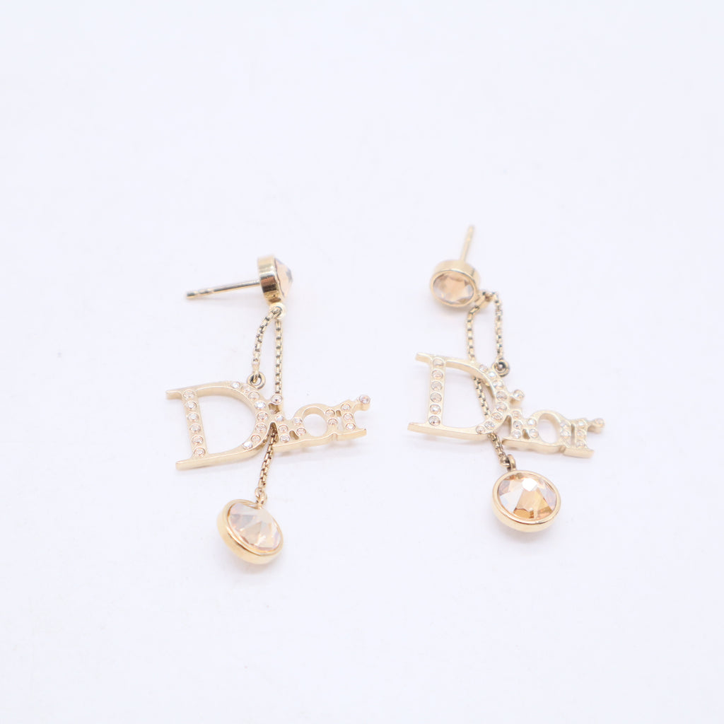 Vintage Dior Hanging Letter Earrings W20036