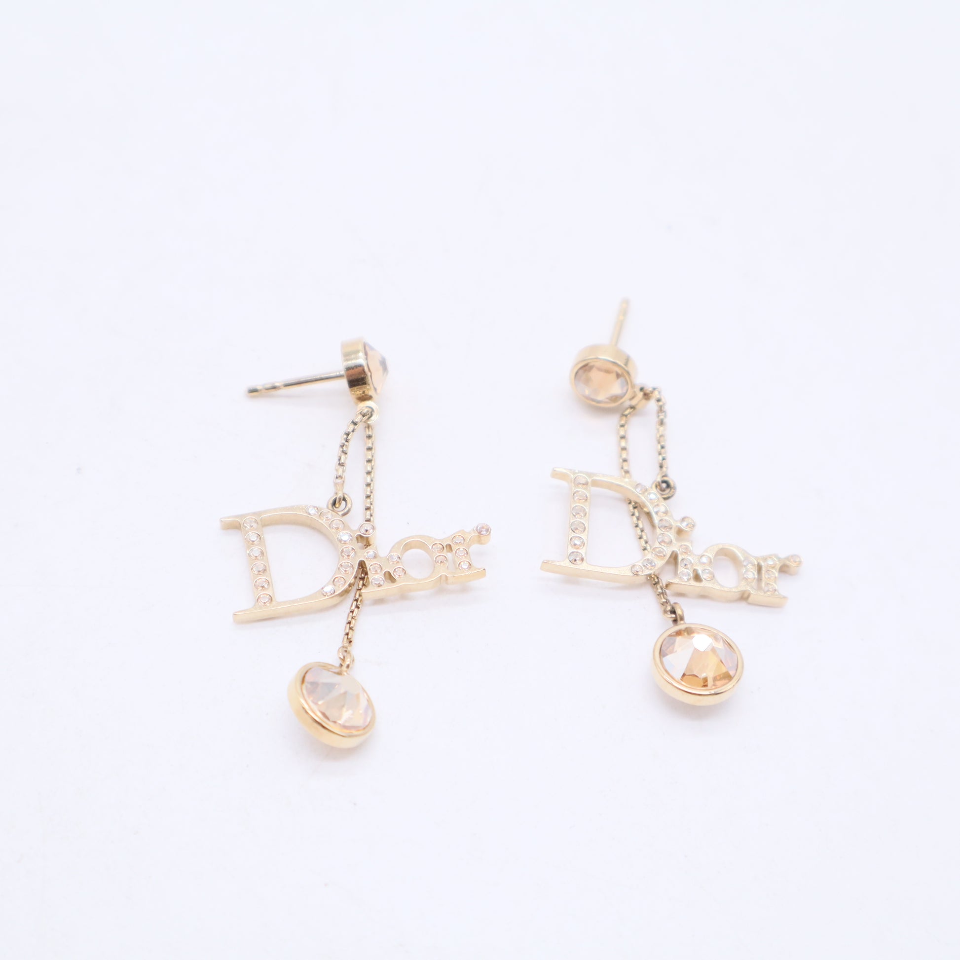 Vintage Dior Hanging Letter Earrings W20036