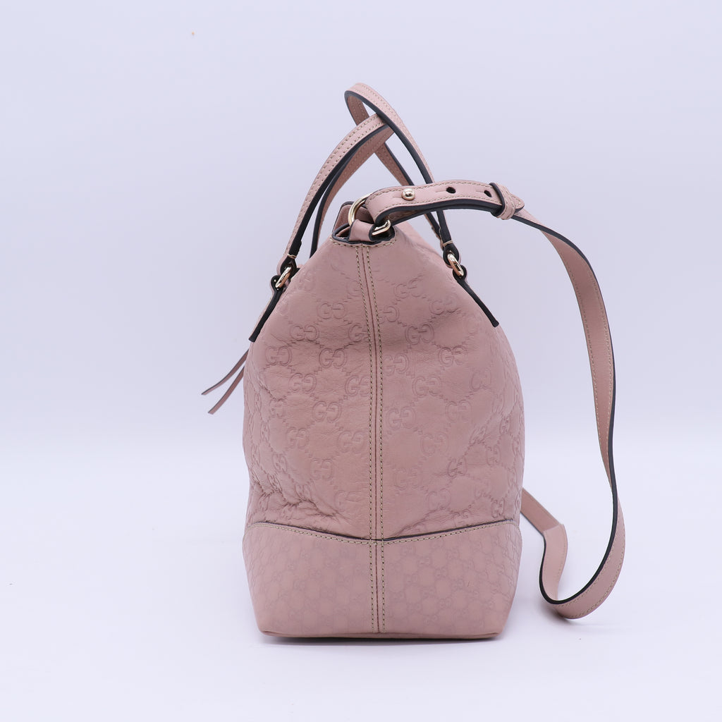Signature Fold Over Tote Guccissima Leather Medium Twins B21359