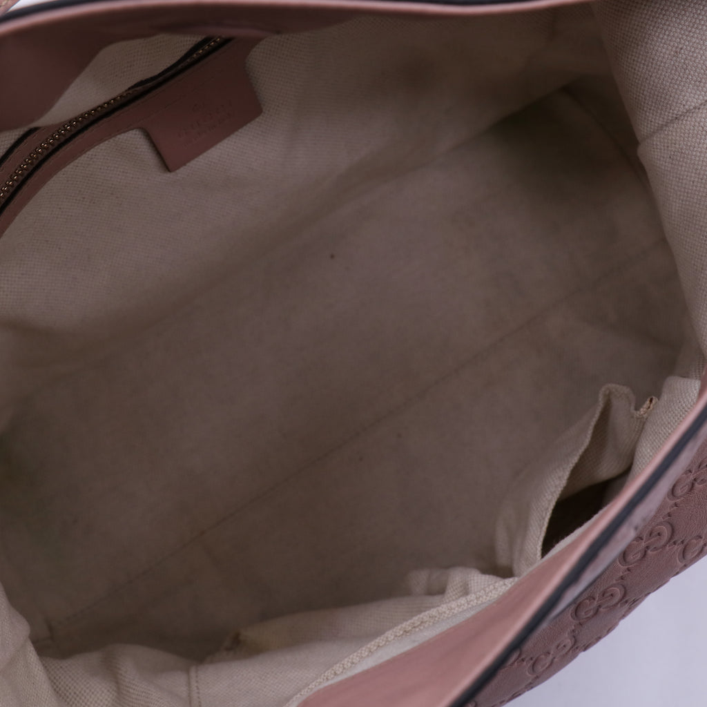 Signature Fold Over Tote Guccissima Leather Medium Twins B21359