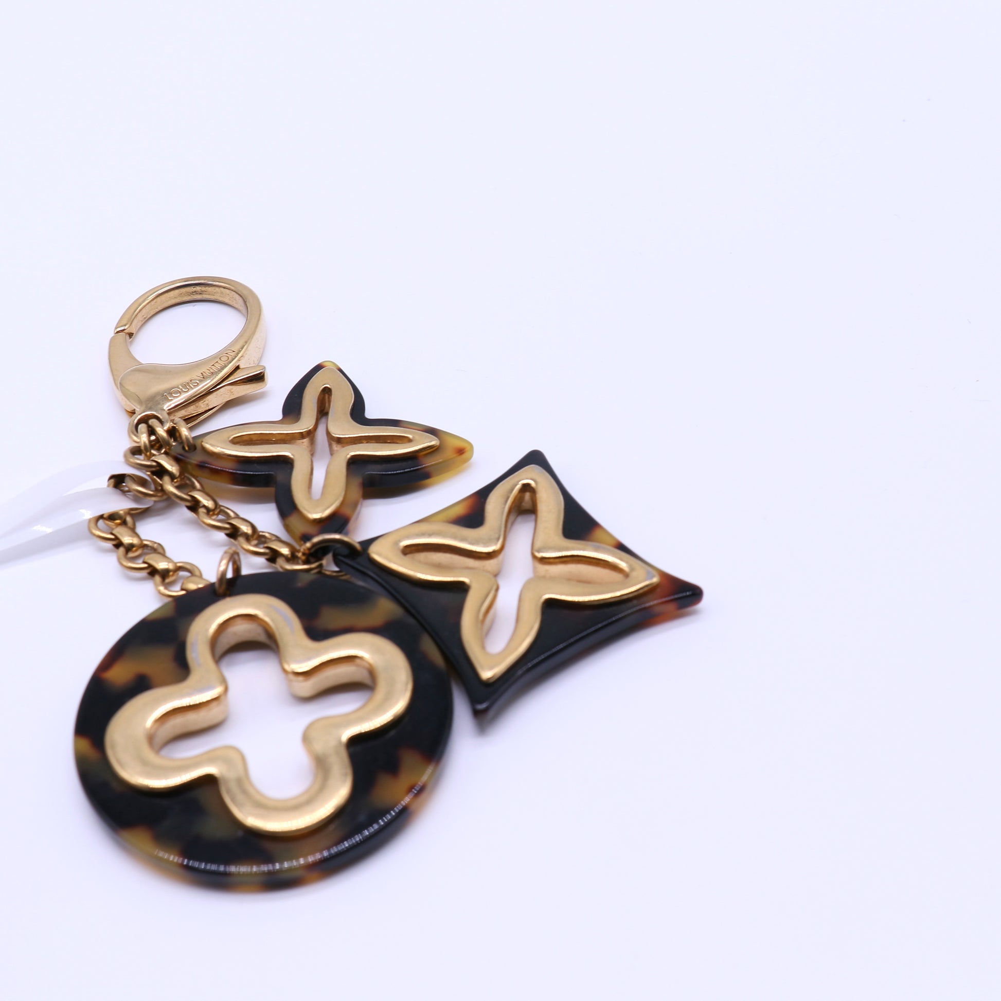 Louis Vuitton Tortoise Shell Resin Insolence Key Holder and Bag Charm twins LDJ4314