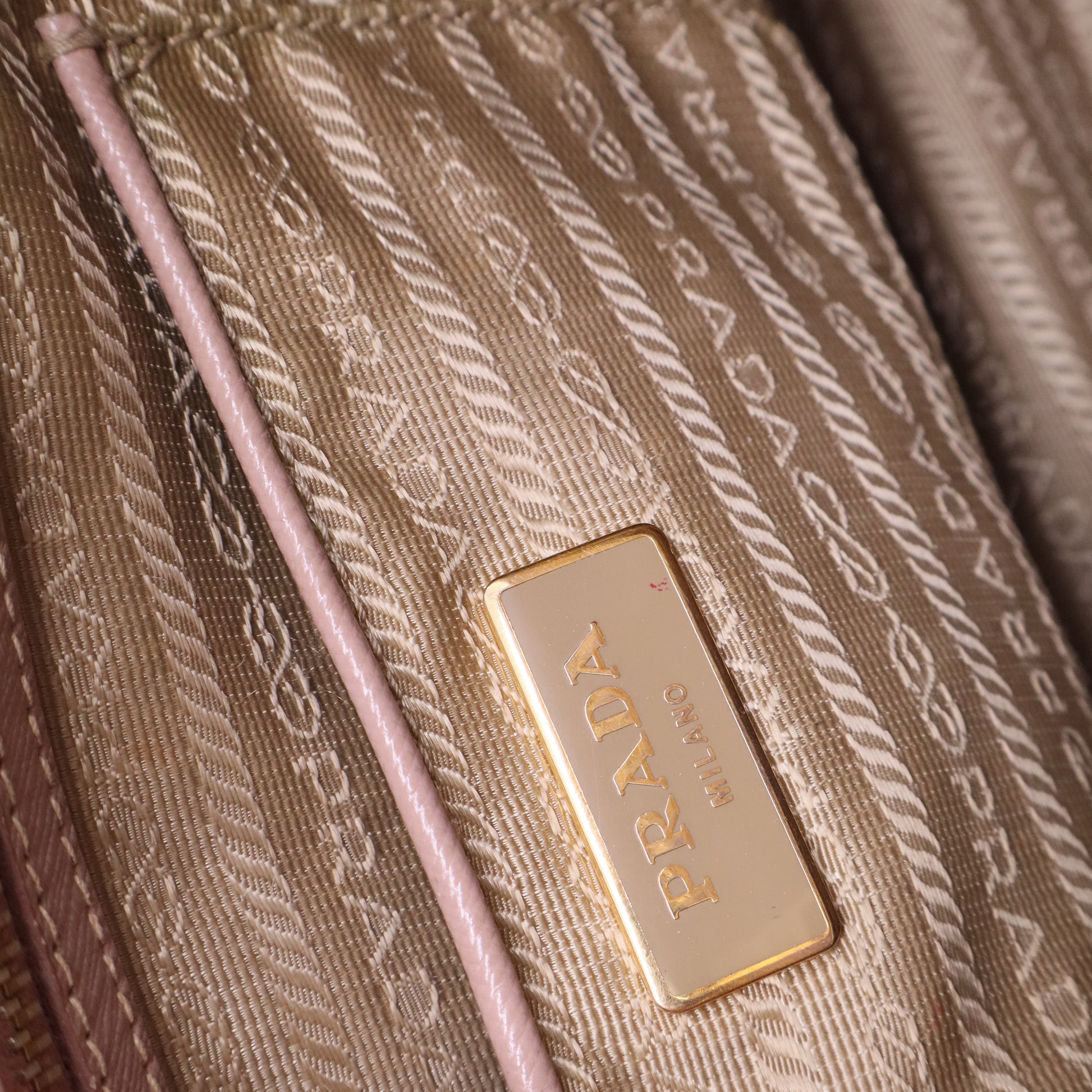 Pink Saffiano Leather Galleria Double Zip Large