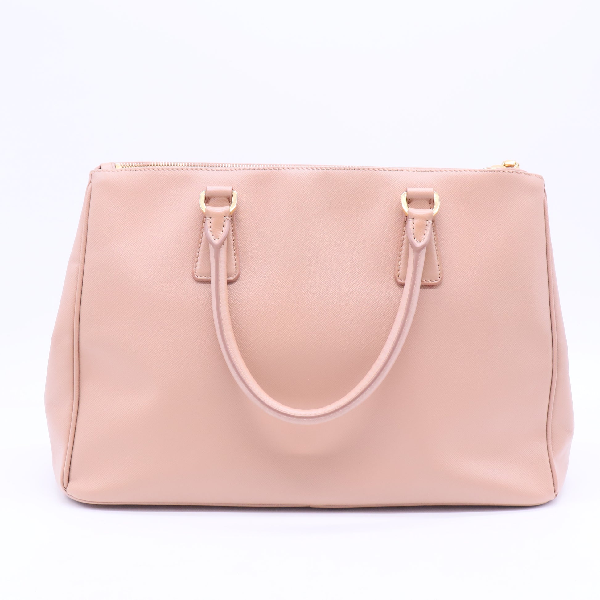 Pink Saffiano Leather Galleria Double Zip Large