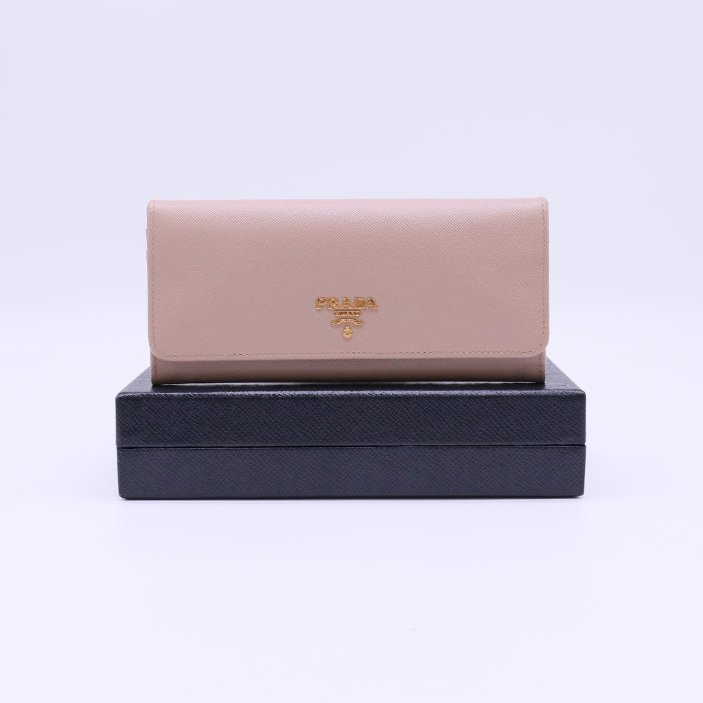 Prada Saffiano Leather Continental Flap Wallet W22093