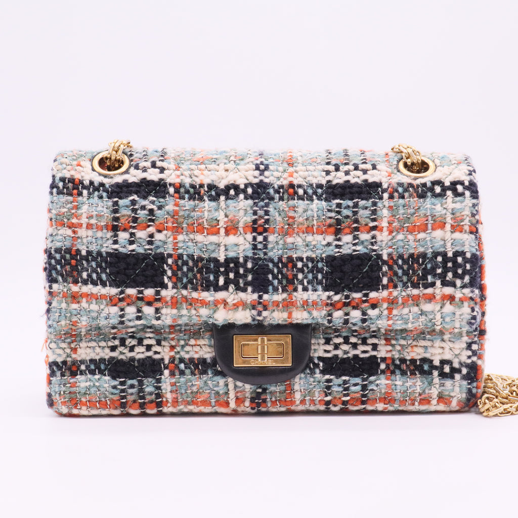 Multicolor Tweed 2.55 Medium Classic Double Flap Shoulder Bag Twins