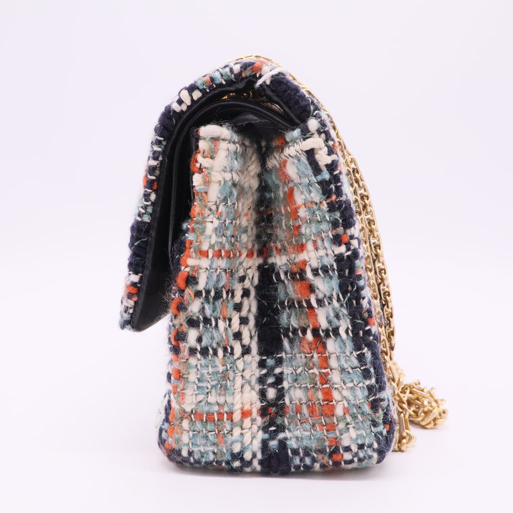 Multicolor Tweed 2.55 Medium Classic Double Flap Shoulder Bag Twins