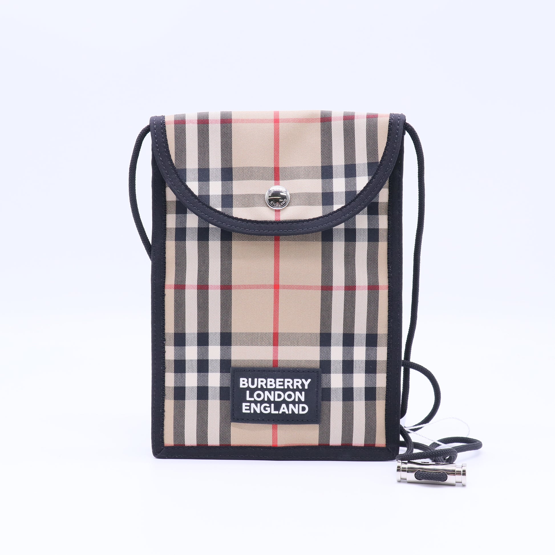 Burberry Vintage Check Cotton Canvas Phone Pouch with Strap W21769