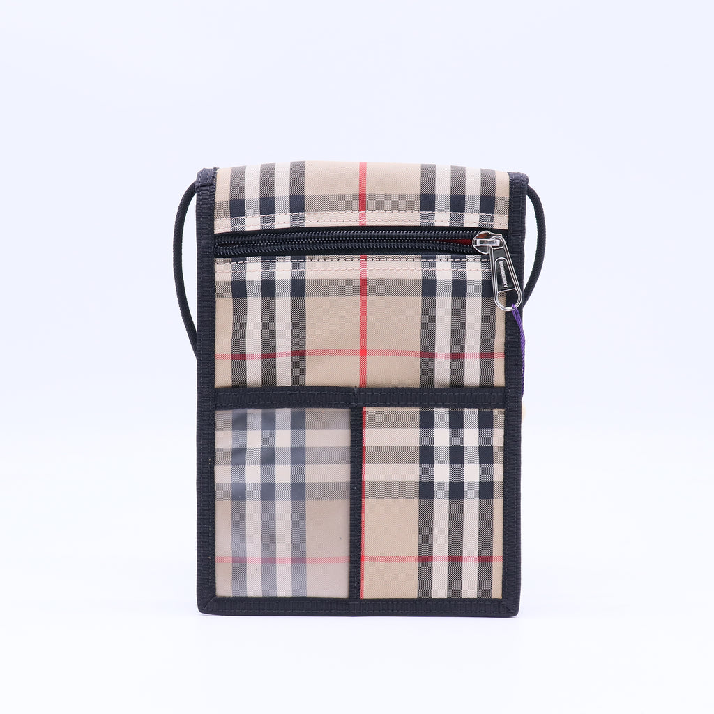 Burberry Vintage Check Cotton Canvas Phone Pouch with Strap W21769