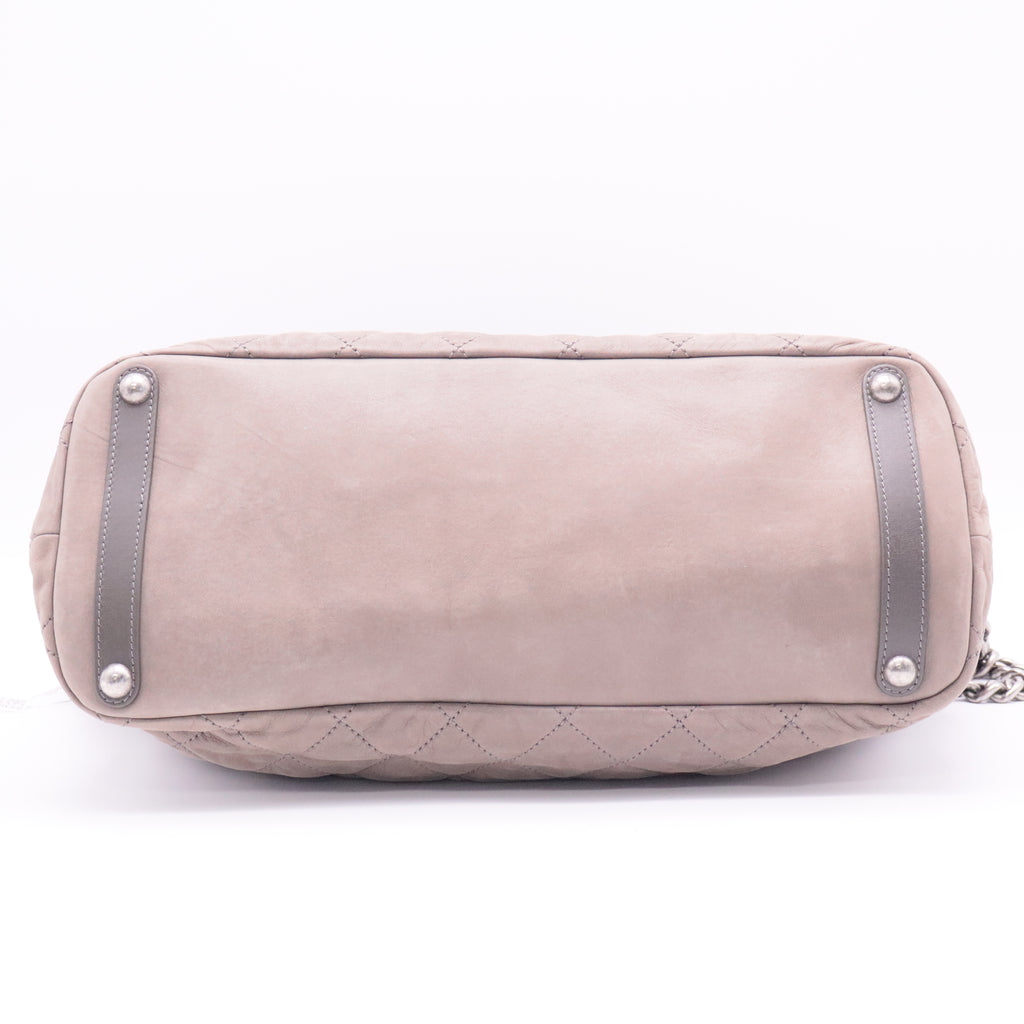 Iridescent Calfskin Quilted In The Mix Shopping Tote twins
