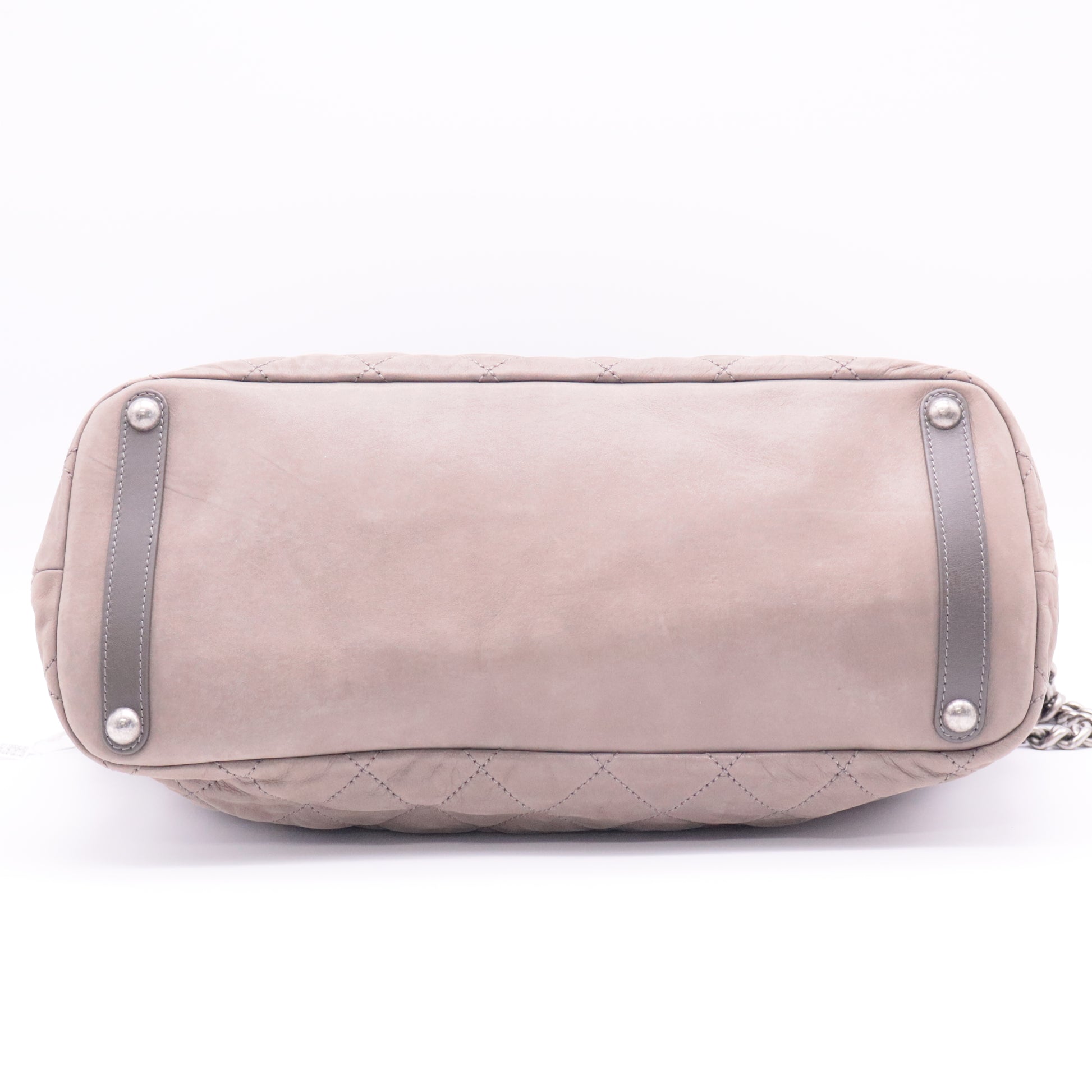 Iridescent Calfskin Quilted In The Mix Shopping Tote twins